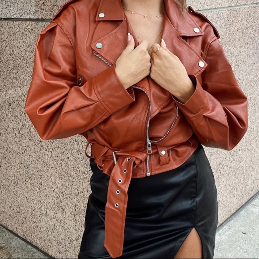 Ballon Sleeve Biker Jacket